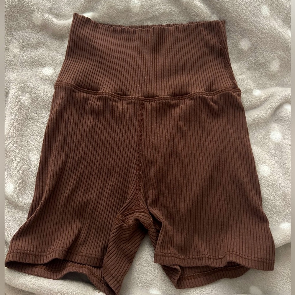 Brown Daily Drills Biker Shorts